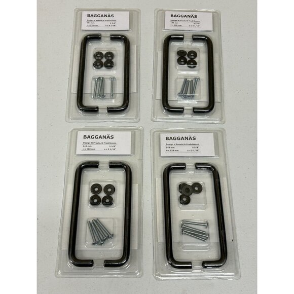 Brand New IKEA BAGGANAS Black 2 Pack Handle 143 Mm (5 5/8 ") Pack Of 4 - Picture 2 of 5